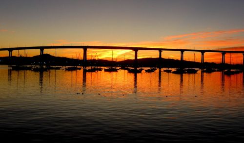 bridge water sunrise