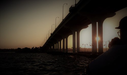 bridge  sunset  lonely