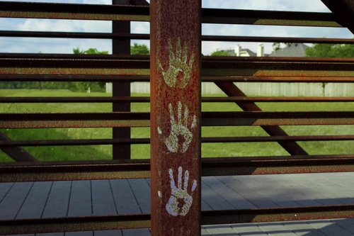bridge  rusted  graffiti