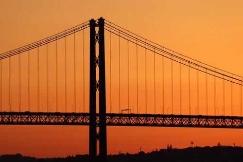 bridge  sunset  silhouette