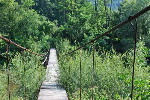 bridge small river suspension bridge