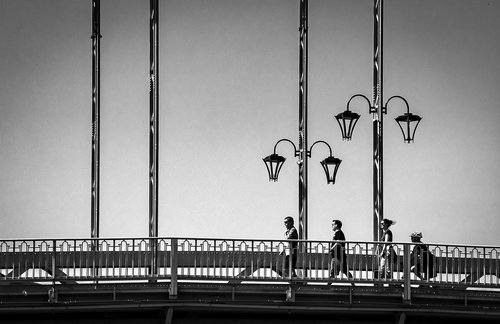 bridge  black and white  architecture