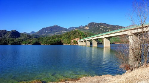 bridge  water  lake