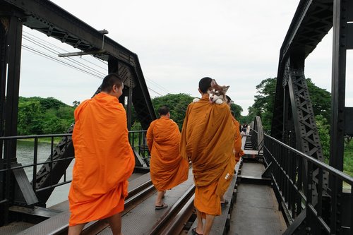 bridge  river kwai  monks