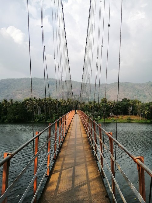 bridge  river  rope bridge