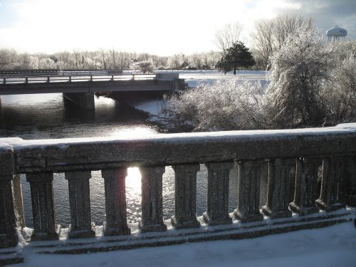 bridge winter river