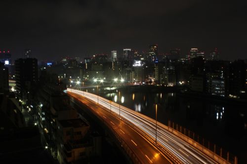 bridge highway night