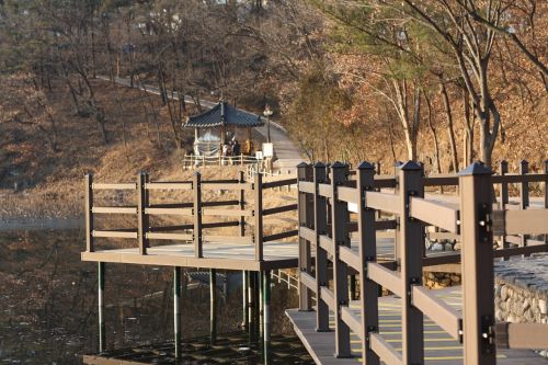 bridge lake landscape