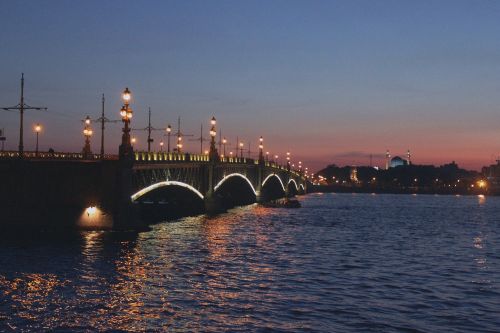 bridge st petersburg russia night
