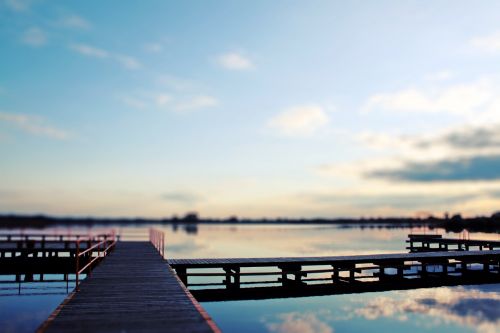 bridge lake sky