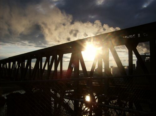 bridge sky clouds