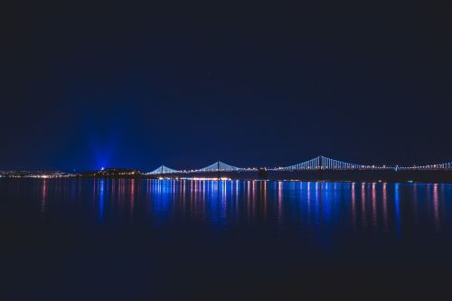 bridge lights night