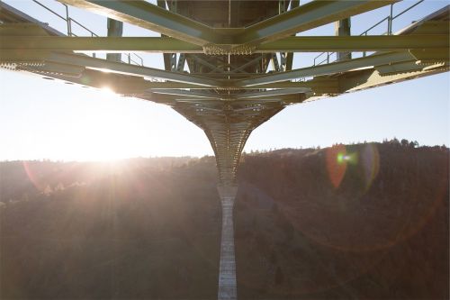 bridge architecture sun rays