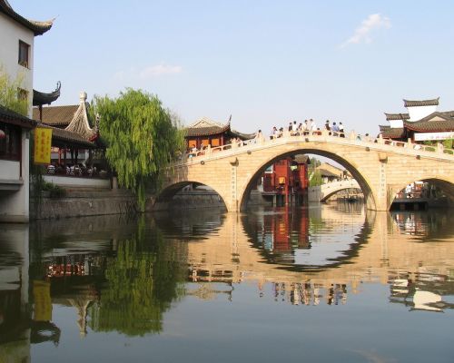 bridge water reflection historical