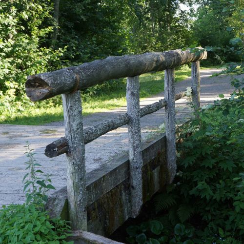bridge railing natural wood railing old