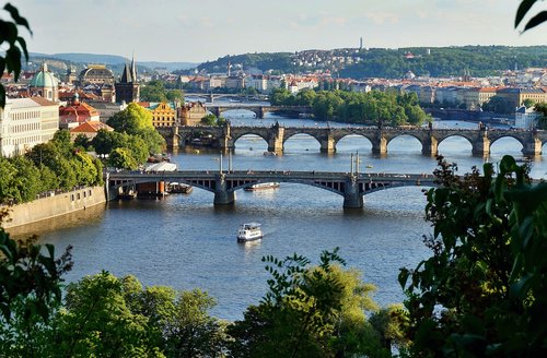 bridges  prague  czechia