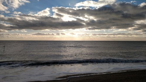 brighton english coast sunset