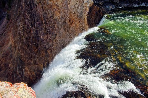 brink of lower yellowstone falls  falls  water