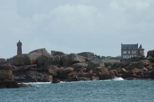 brittany lighthouse rocky coast