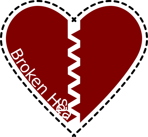 broken heart red