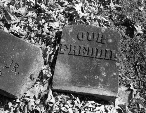 broken tombstone headstone