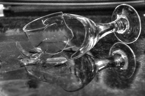 broken glass pieces sharp