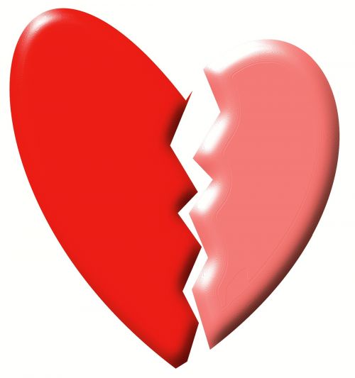 broken heart two color heart heart