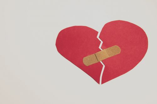 broken heart heart band-aid