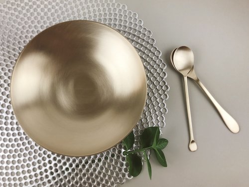 bronze  pasta bowl  tableware