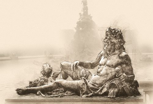 bronze sculpture neptune fountain