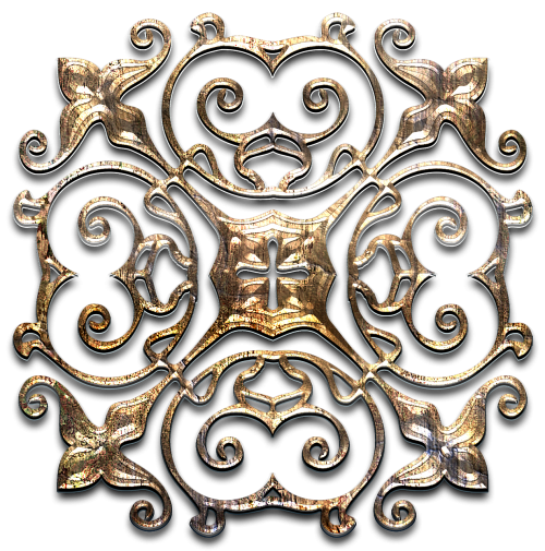 brooch metal aged gold