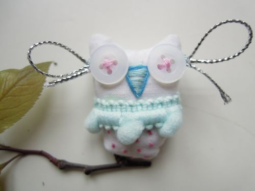 brooch owl fabric