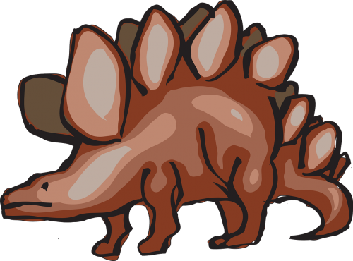 brown dinosaur stegosaurus