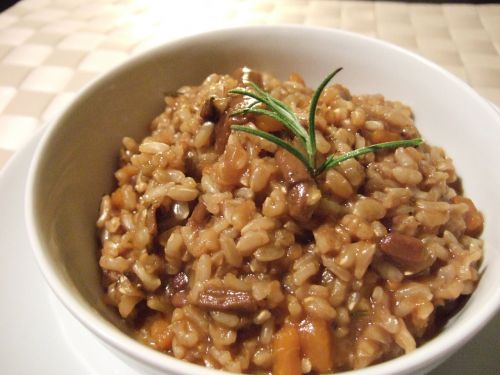 brown rice risotto mushrooms