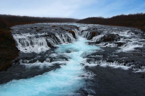 bruarafoss iceland waterfall