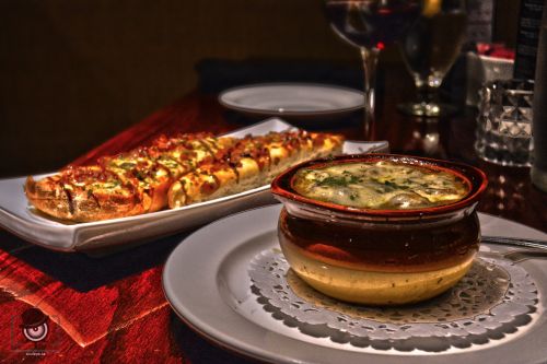 Bruschetta &amp; French Onion Soup Food