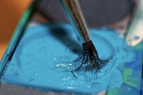 brush blue paint