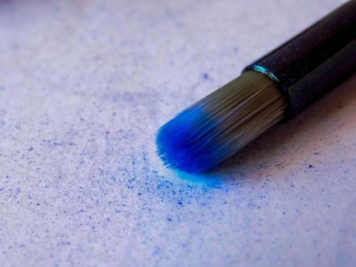 brush makeup blue