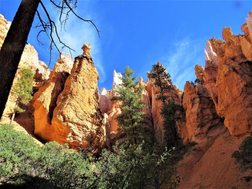 bryce canyon red sandstone blue sky