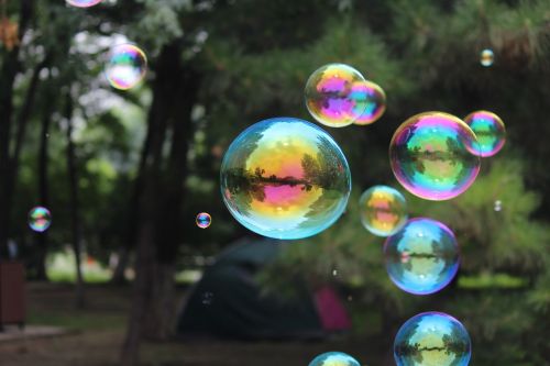 bubble reflection rainbow