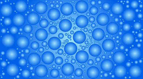 bubbles banner blue