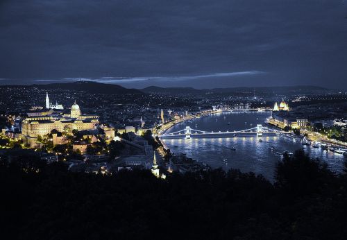 budapest in the evening lights