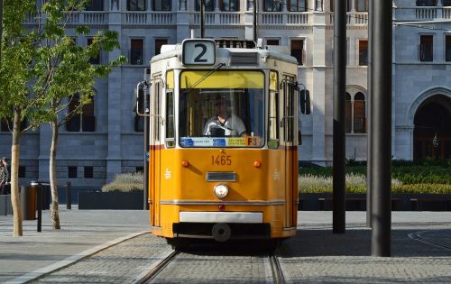 budapest yellow tram