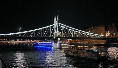 budapest at night liberty bridge danube