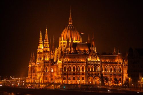 budapest parliament by night lights