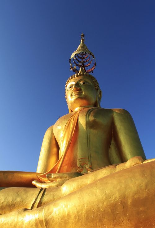 buddha blue sky gold