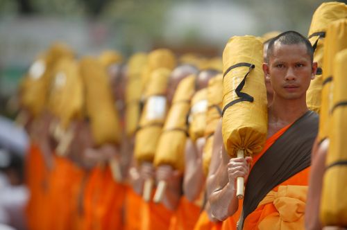 buddhists monks orange