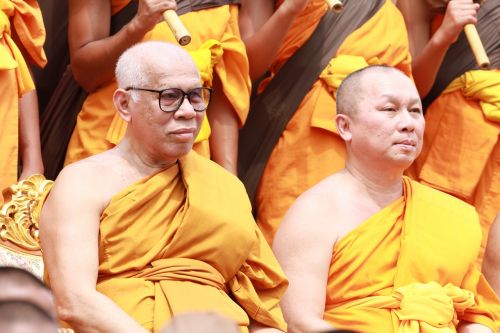 buddhists monks sitting