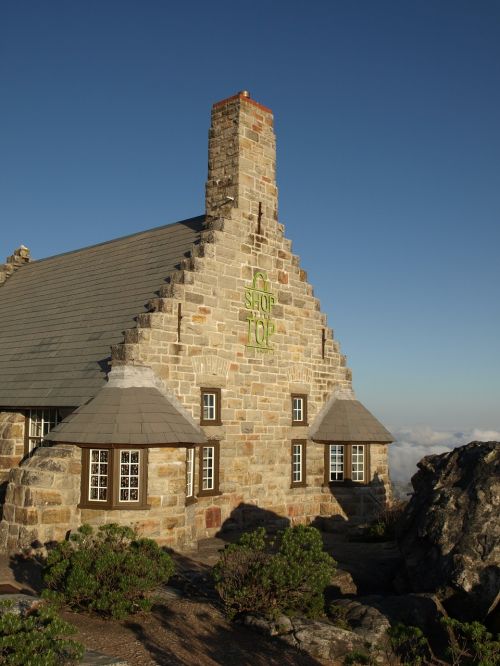 building shop at the top table mountain