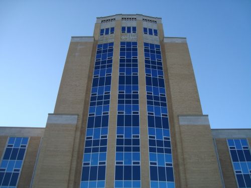 building blue glass architecture